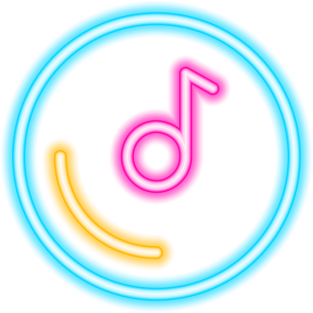 music disc neon icon